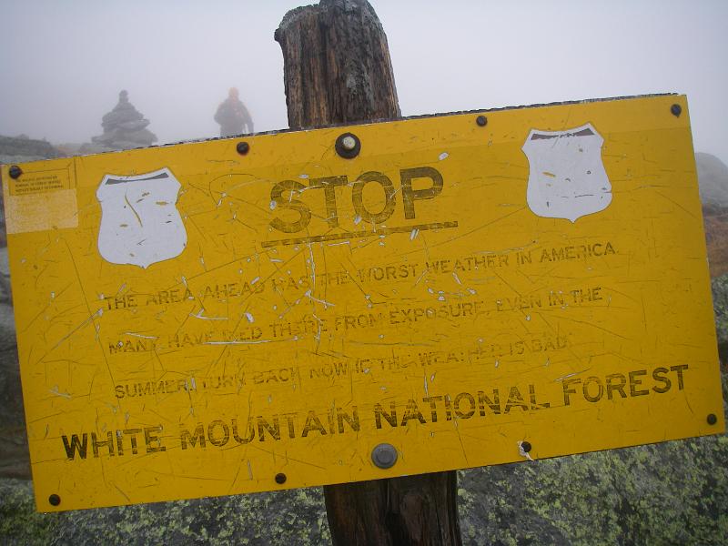 IMGP5030 Wash 04 time to add layers.JPG - A warning to all who climb on Mt Washington -  Photo by Rickey Shortt